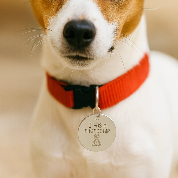 Dog Cat Pet Microchip ID Tag Keychain Stainless Steel Silver 2.2 Inch New - Picture 2 of 8